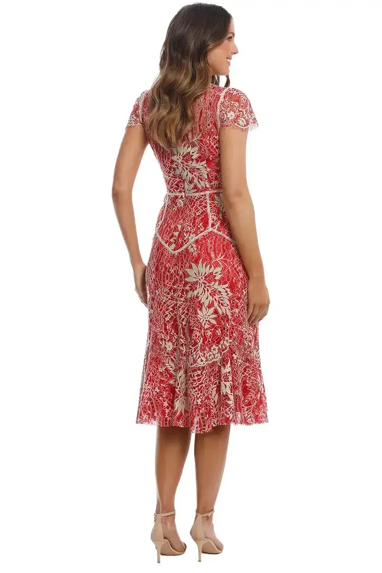 Moss and Spy Annika High Neck Dress Red Size 8 - Image 3