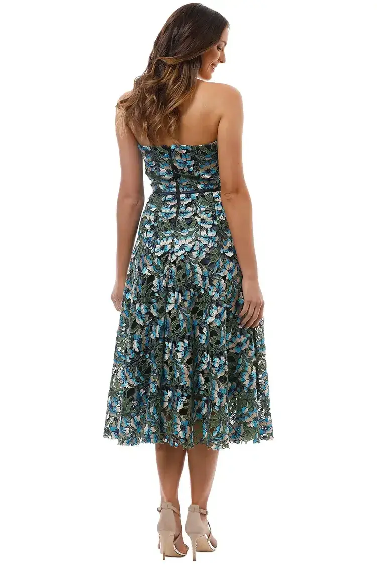 Moss and Spy Gardenia Strapless Dress Floral Size 12 - Image 3