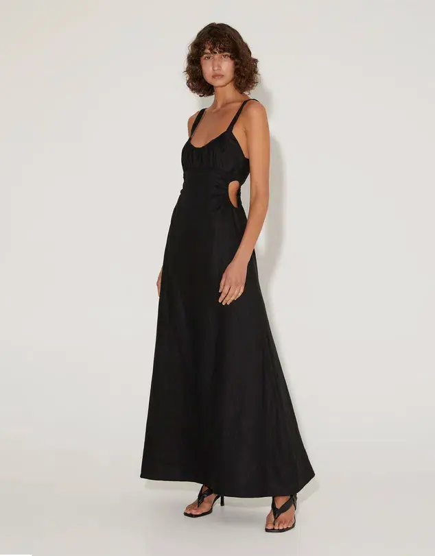 Hansen and Gretel Carlos Maxi Dress Black Size 8 for rent on The Volte - main image