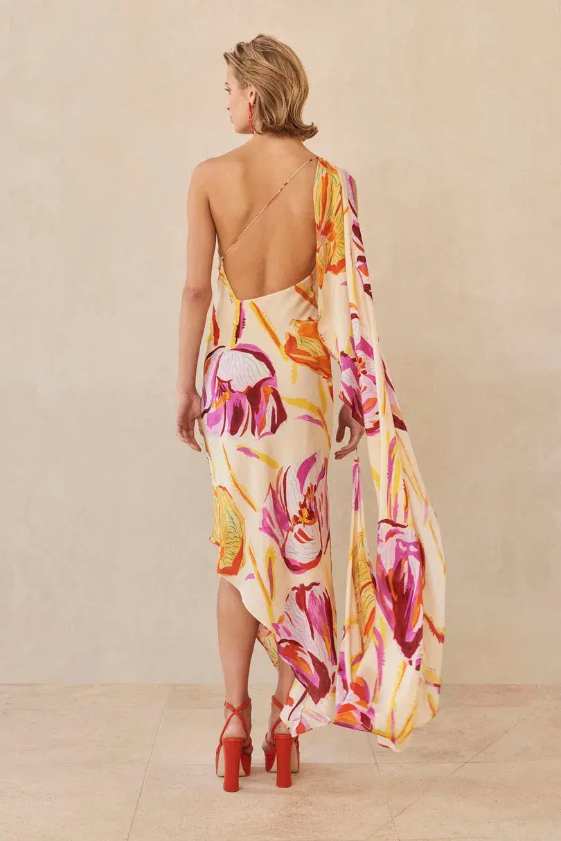Cult Gaia Trysta Dress Watercolour Floral Print Size S / Au 8 - Image 3