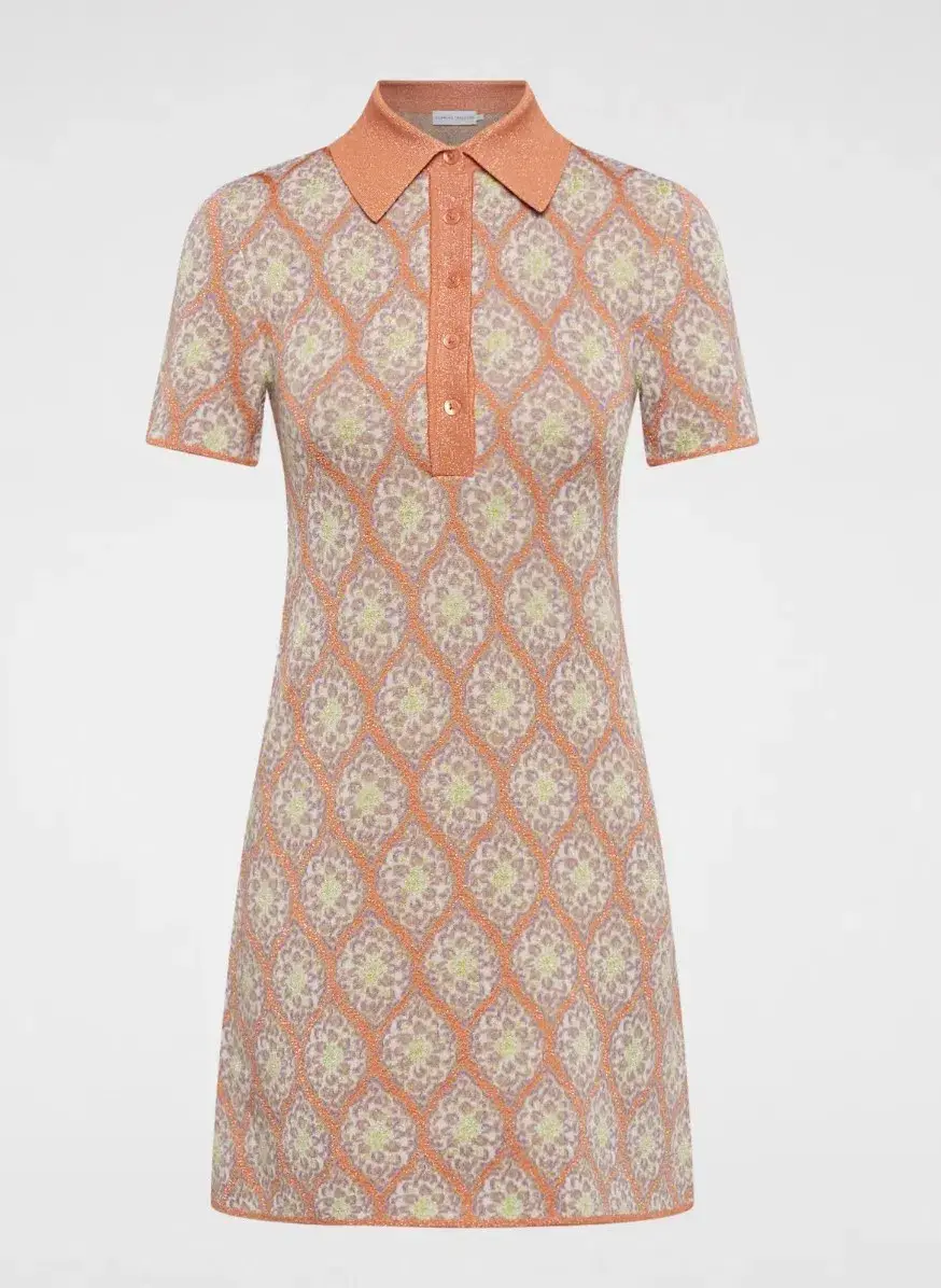 Scanlan Theodore Knit Brocade Mini Dress Print Size S / AU 8 - Image 2