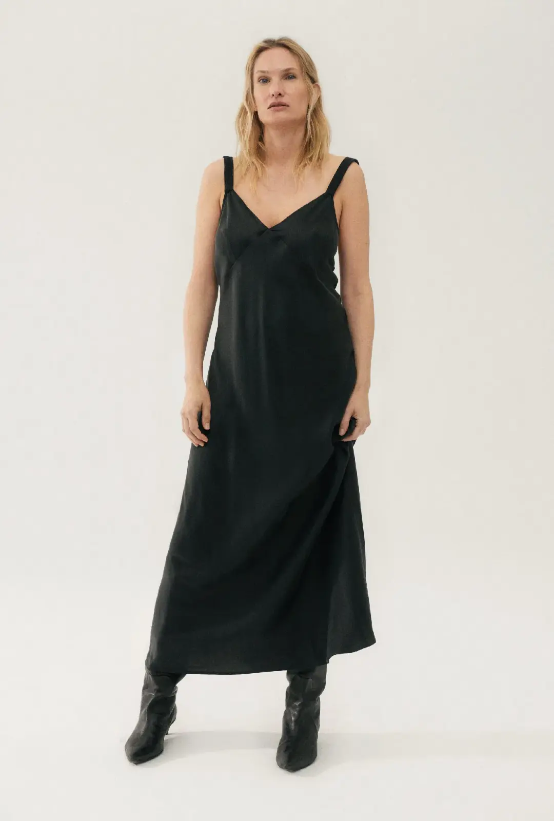 Silk Laundry Deco Ruched Dress Black Size M / AU 10 for rent on The Volte - main image