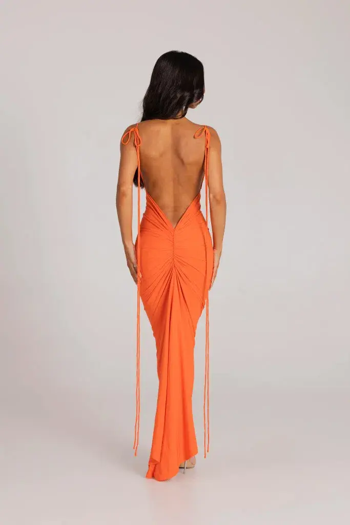 MELANI THE LABEL ZAHARA DRESS ORANGE SIZE AU 8 - Image 2