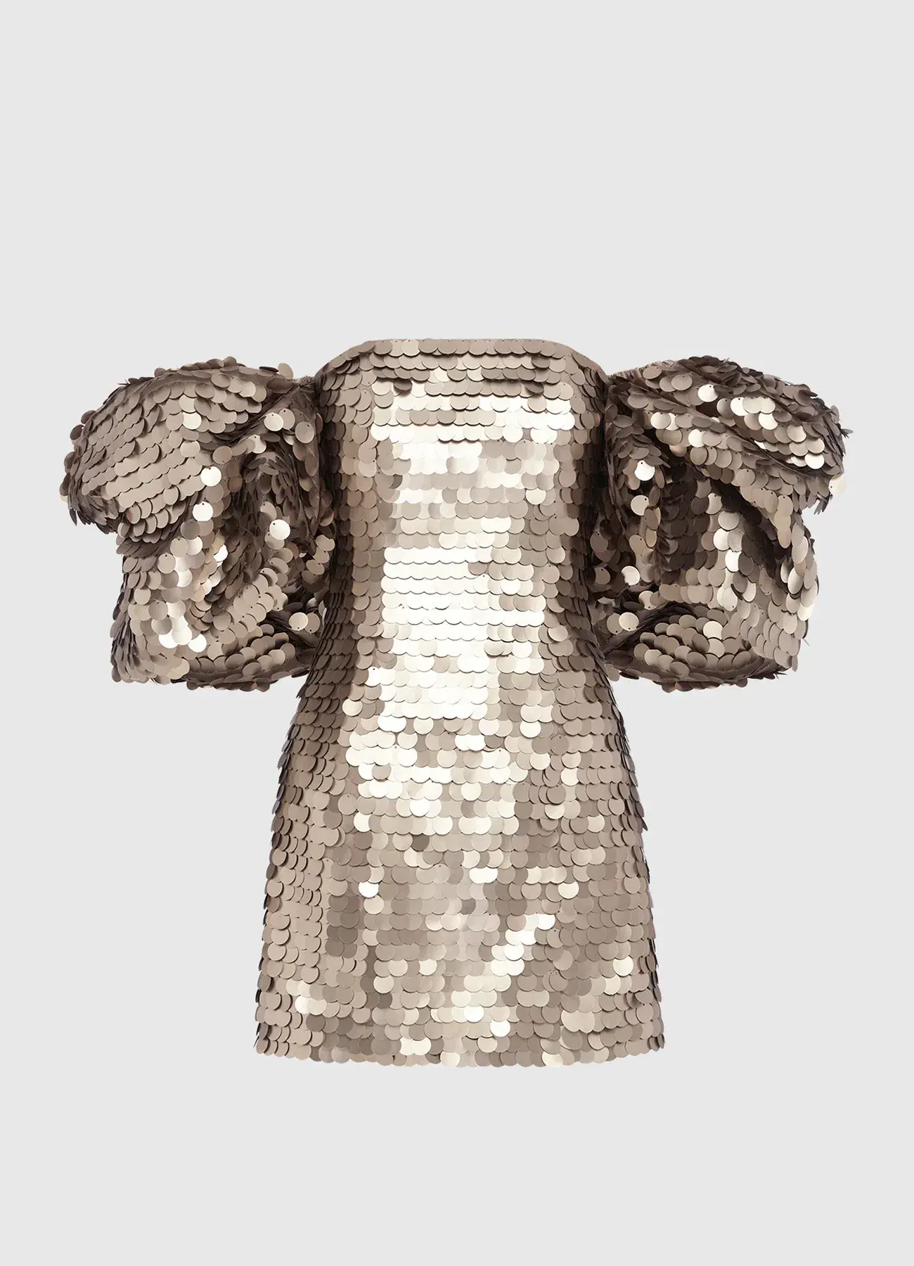 Leo Lin Brenda Sequin Puffy Sleeve Mini Dress Gold Size 8 - Image 1