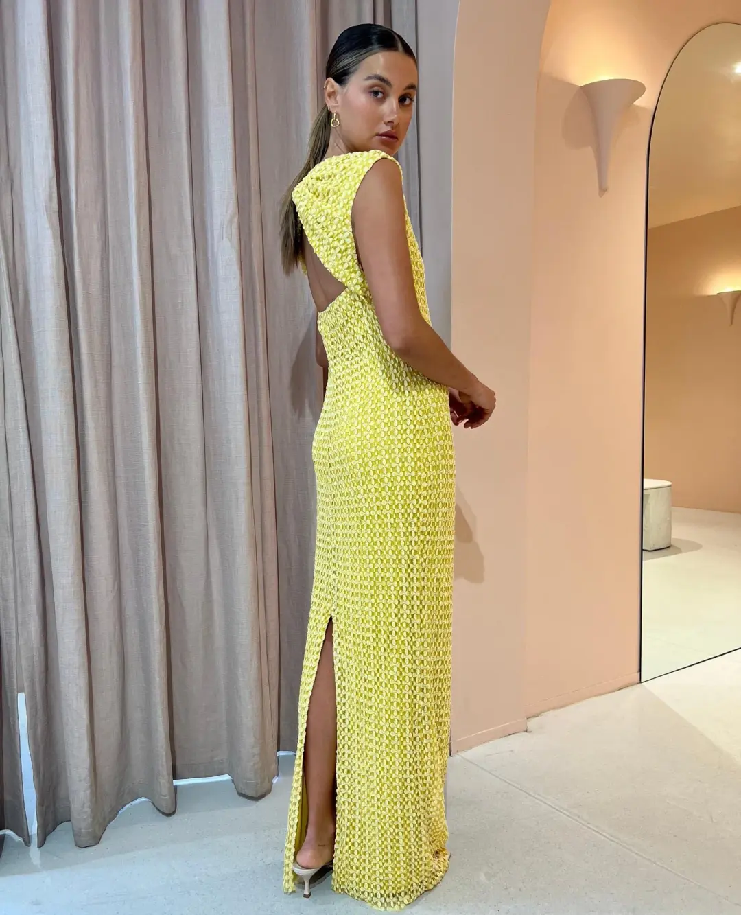 Camilla and Marc Riviera Column Dress Yellow Size 10 for rent on The Volte - main image