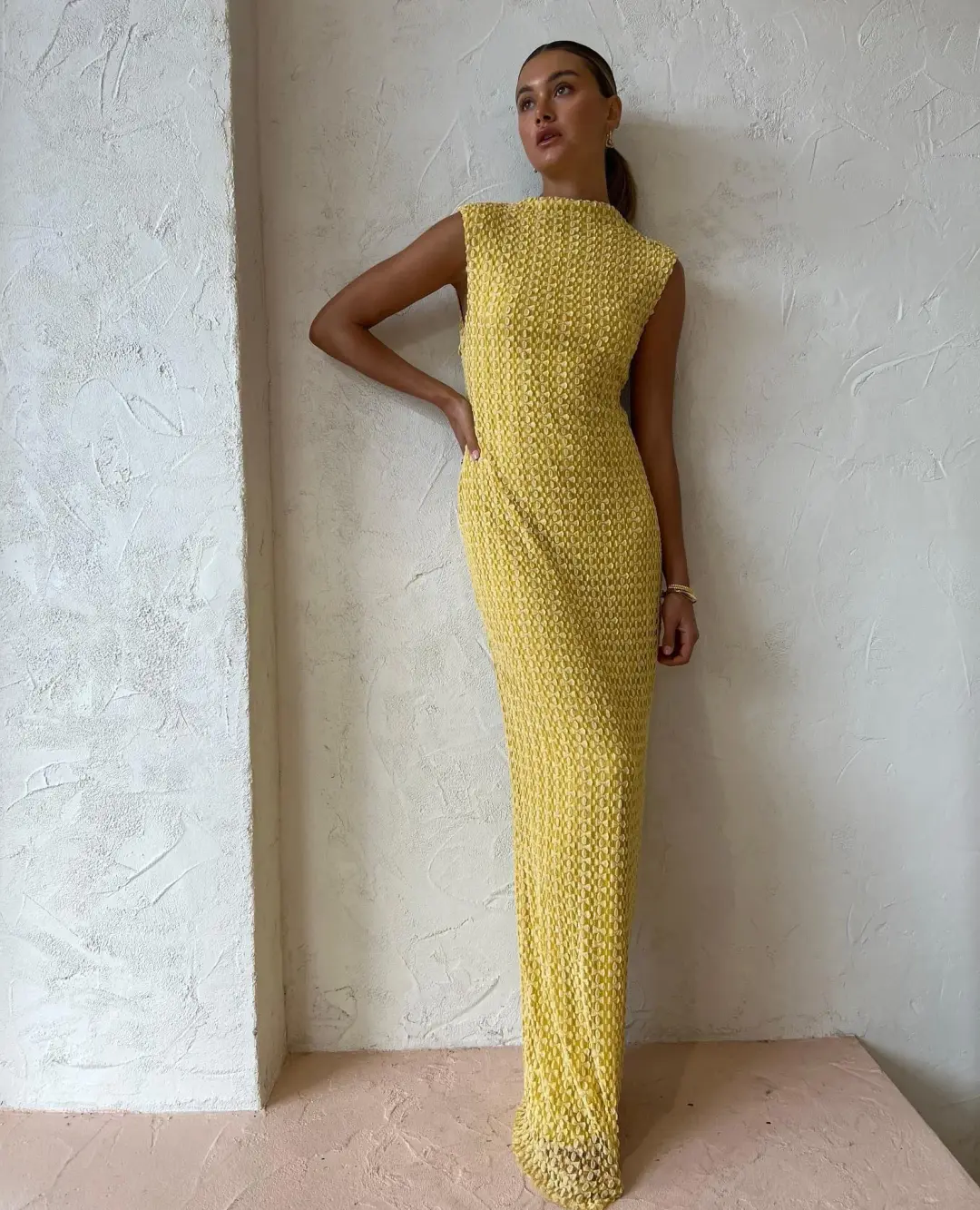 Camilla and Marc Riviera Column Dress Yellow Size 10 for rent on The Volte - main image
