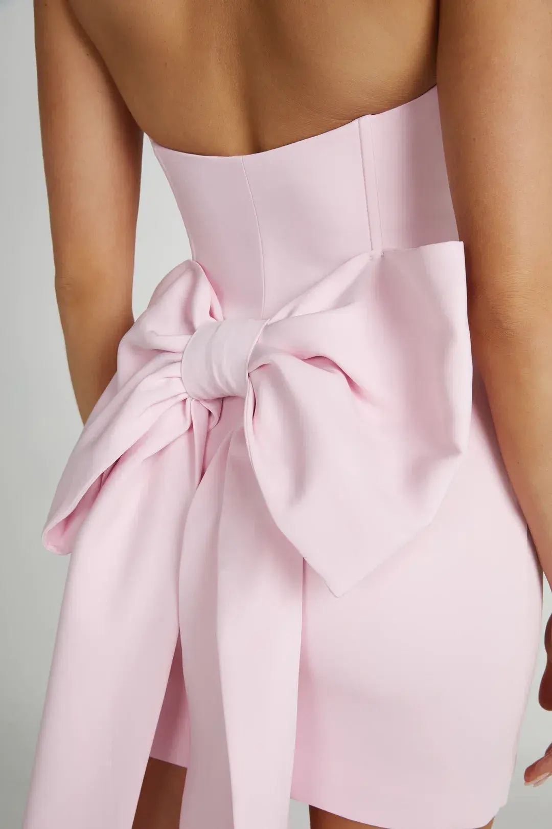 Meshki Meredith Strapless Bow Mini Dress in Blush Pink Size XS / AU 6 - Image 2