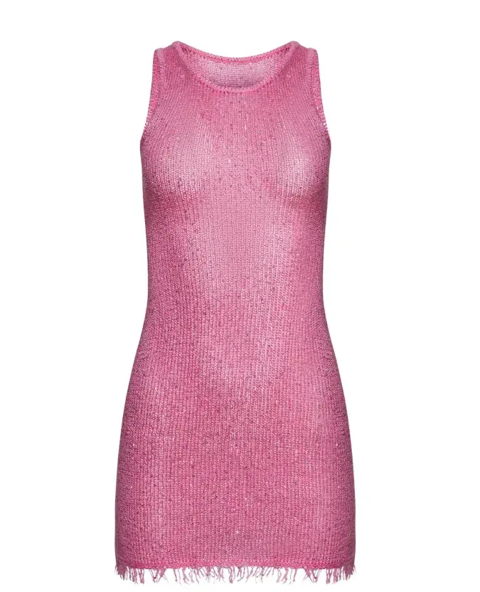 Asta Resort Natalia Mini Dress Azalea Pink Sequin Size AU 10 - Image 3