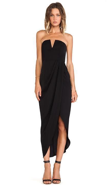 Shona Joy V Bustier Dress Black - Image 1