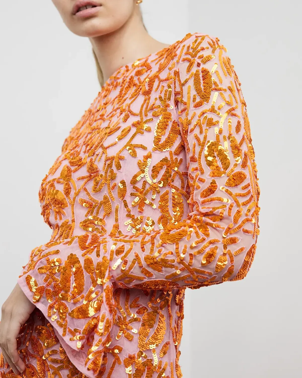 Rachel Gilbert Lupita Mini Dress Pink/Orange Sequin Size 1 / AU 8 - Image 2