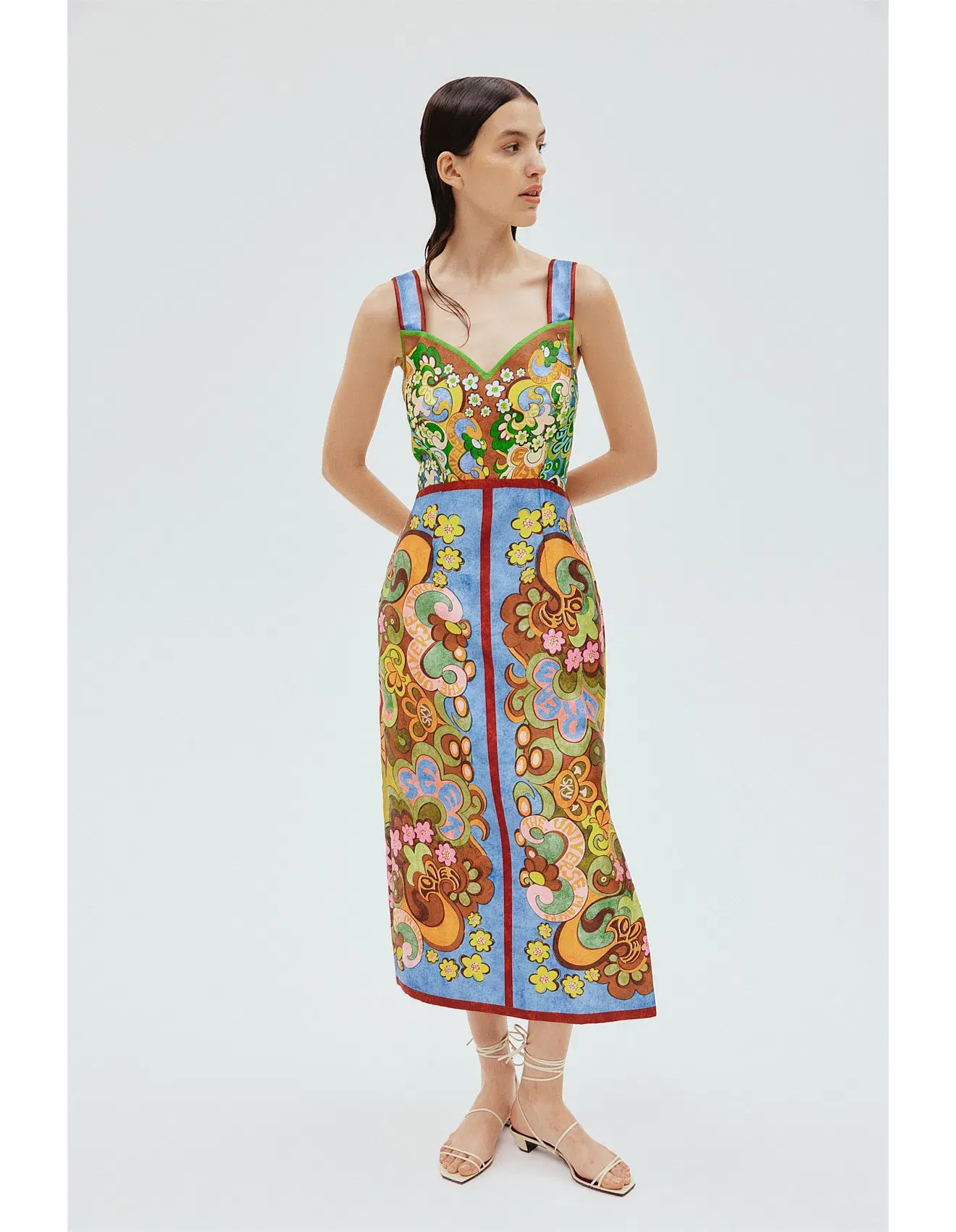 Alemais Dreamer Corset Midi Dress Multi Size AU 10 - Image 1