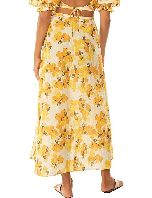 Peony Vacation Crop Top and Wrap Skirt Set Citrus Size AU 6 - Image 5