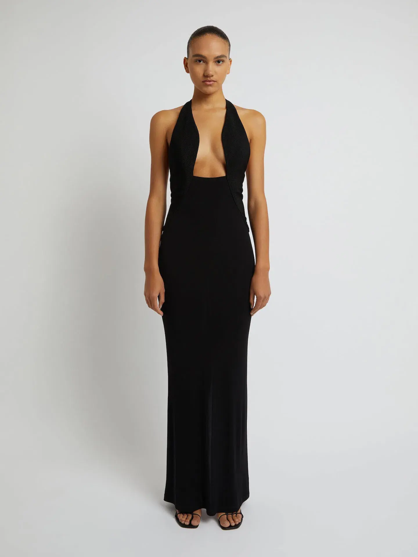 Christopher Esber Tailored Sloped Halter Dress Black Size 8 - Image 1