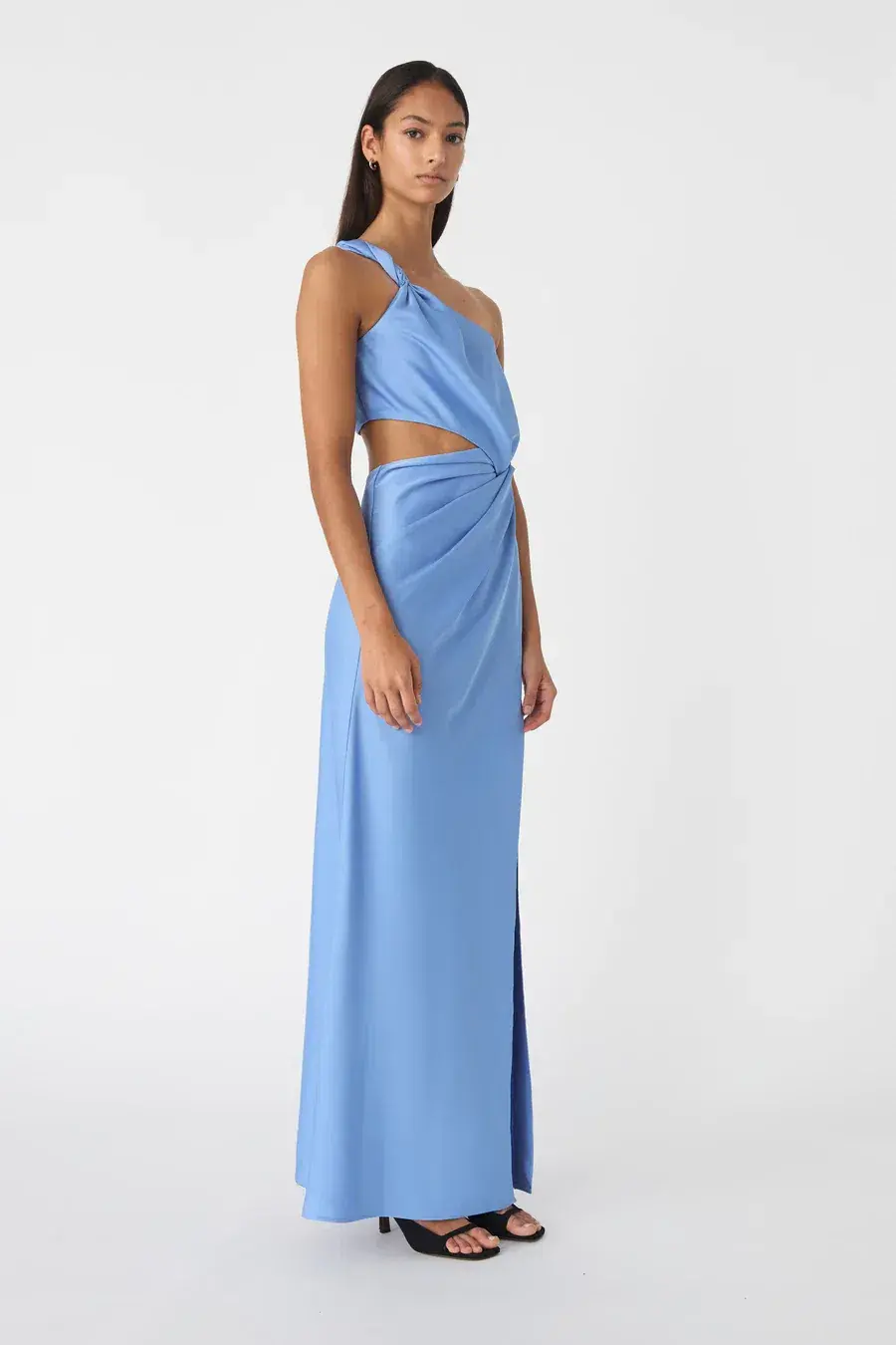 MISHA Kristin Satin Gown Cornflower Blue Size 6/XS  - Image 2