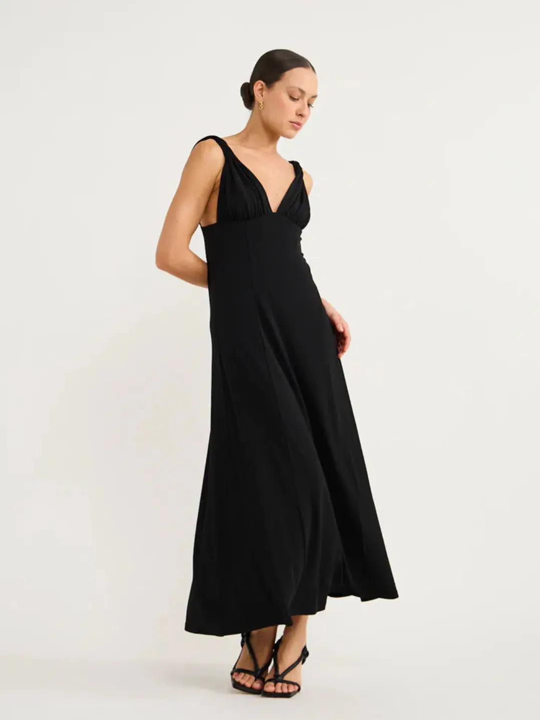 Hansen and Gretel Campari Jersey Midi Dress Black Size XS / AU 6 - Image 4
