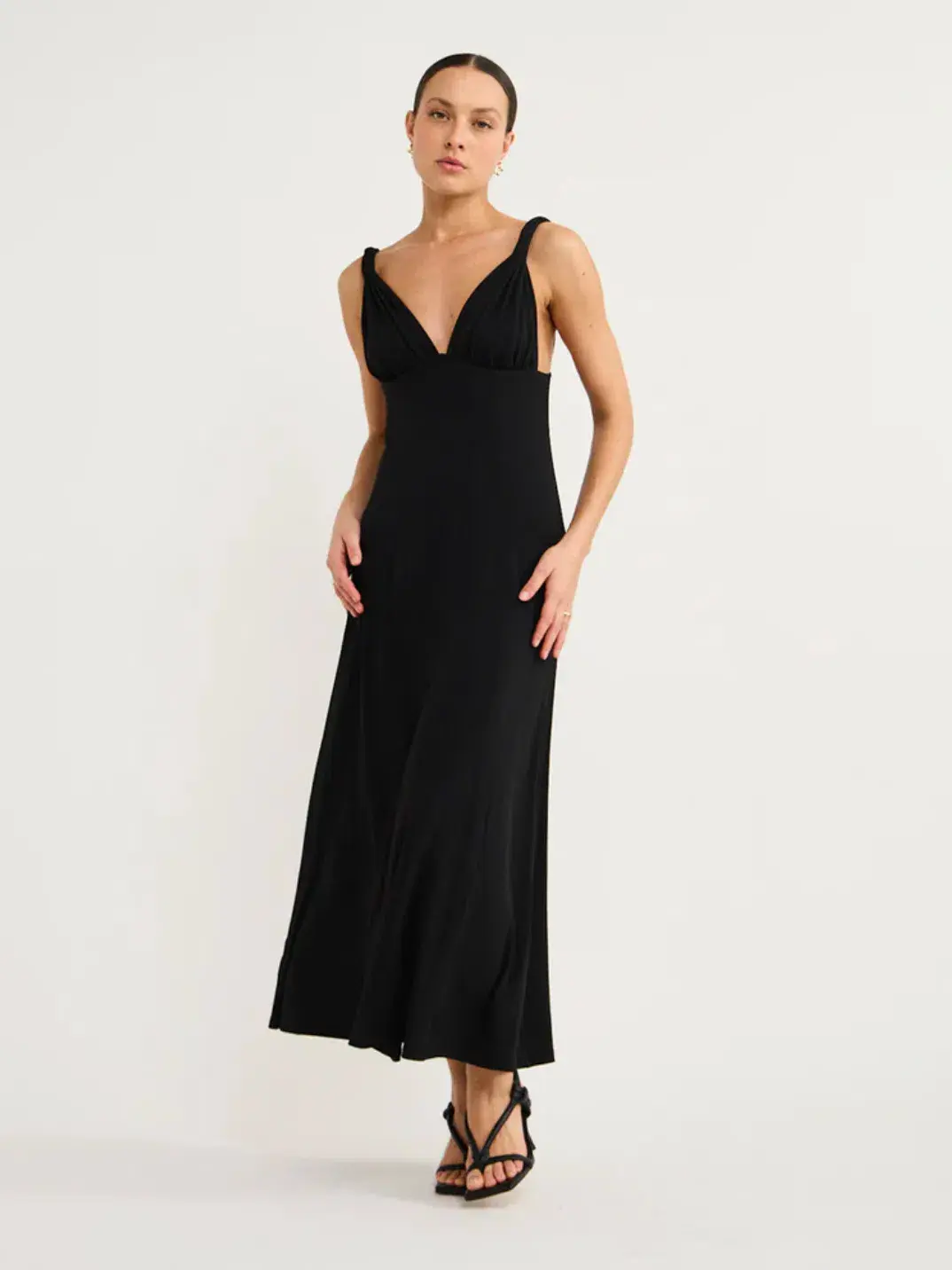 Hansen and Gretel Campari Jersey Midi Dress Black Size XS / AU 6 for rent on The Volte - main image
