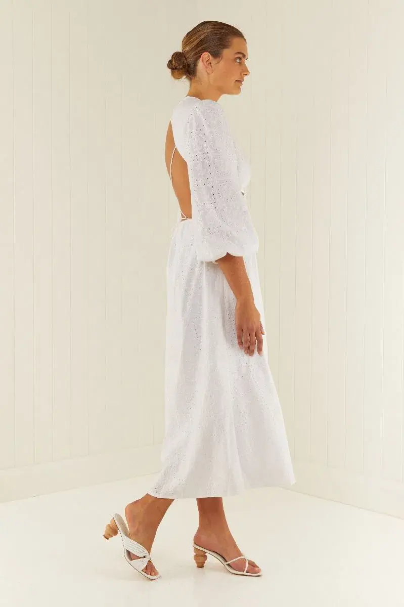 Palm Noosa Domino Dress in White Size 14 for rent on The Volte - main image