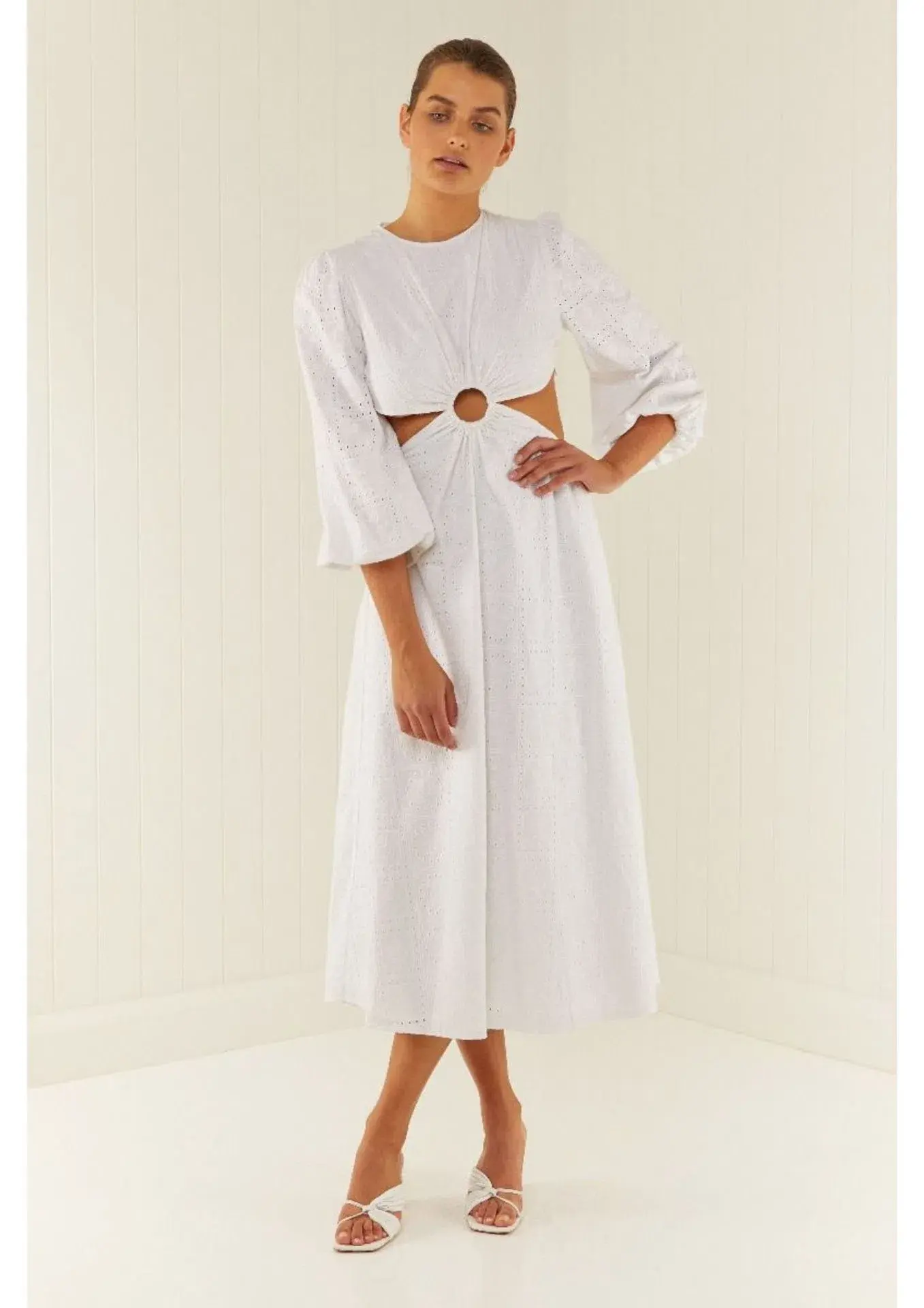 Palm Noosa Domino Dress in White Size 14 - Image 1