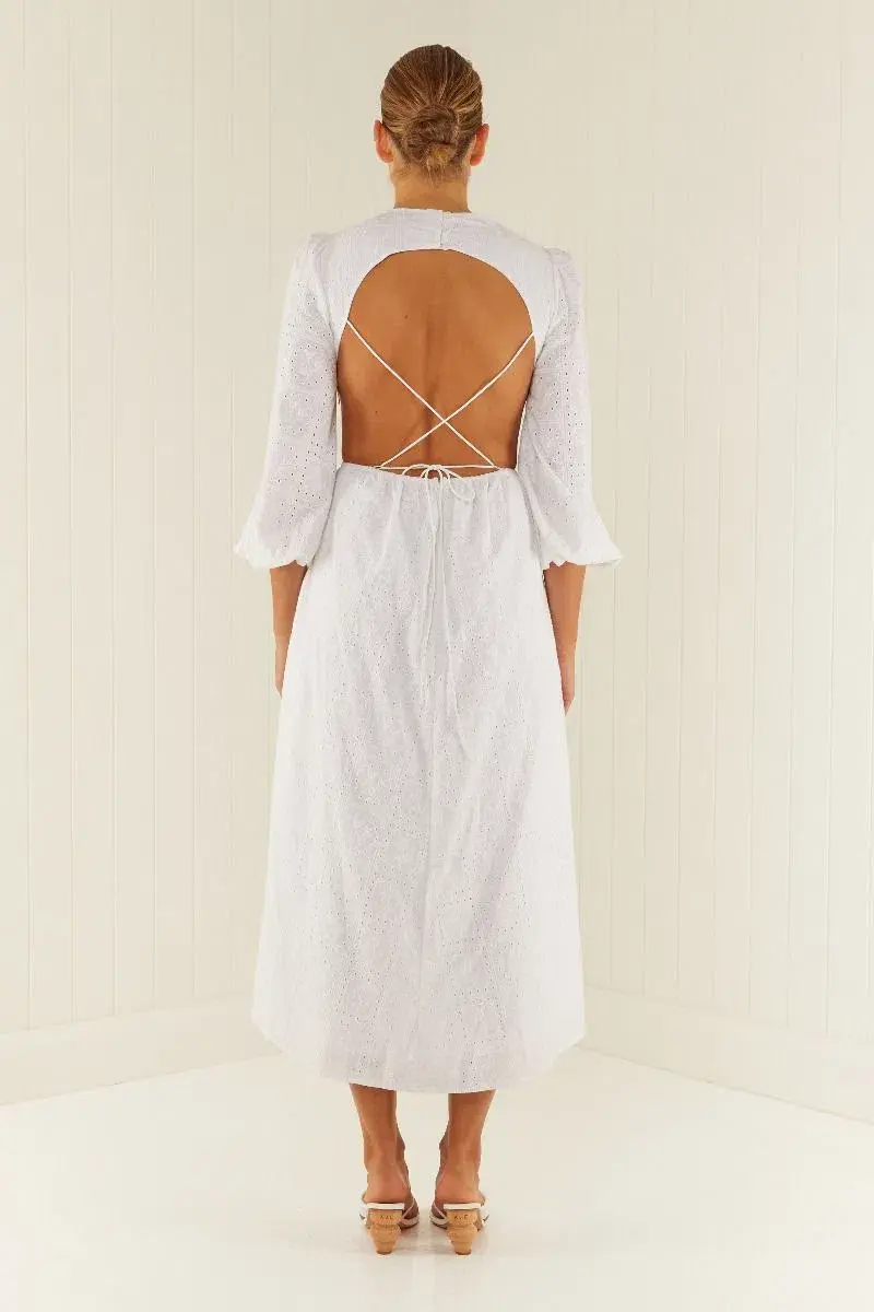 Palm Noosa Domino Dress in White Size 14 for rent on The Volte - main image