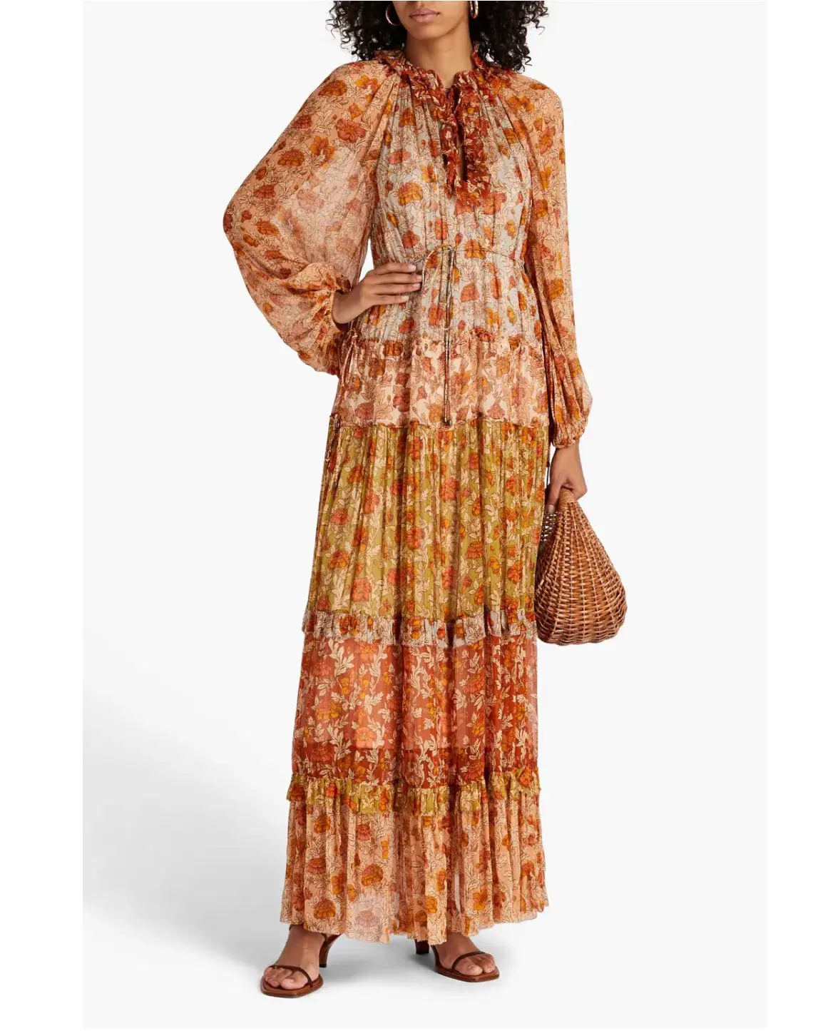 Zimmermann  Andie Tiered Georgette Maxi Dress Floral-Print Size 1/Au 10 - Image 1