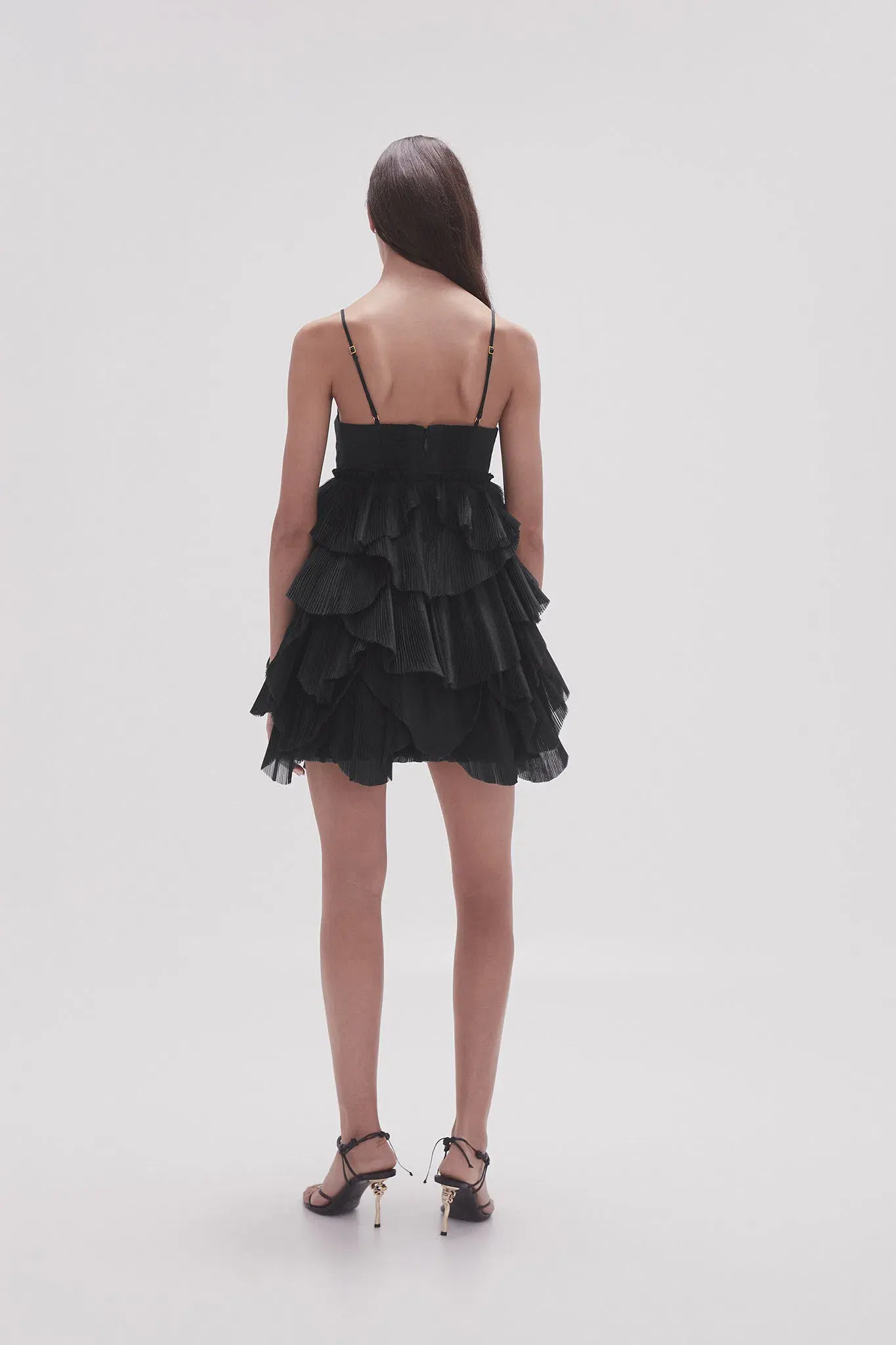 AJE Elsie pleat Mini Dress Black Size 10 - Image 2
