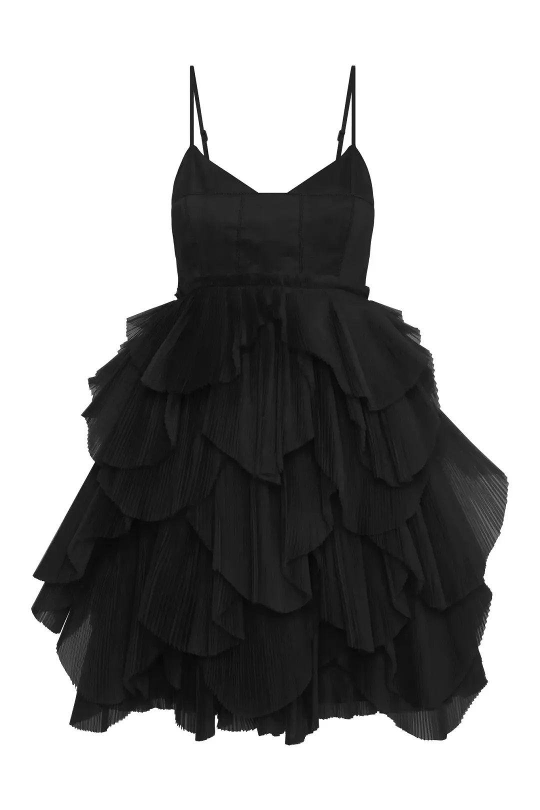AJE Elsie pleat Mini Dress Black Size 10 for rent on The Volte - main image