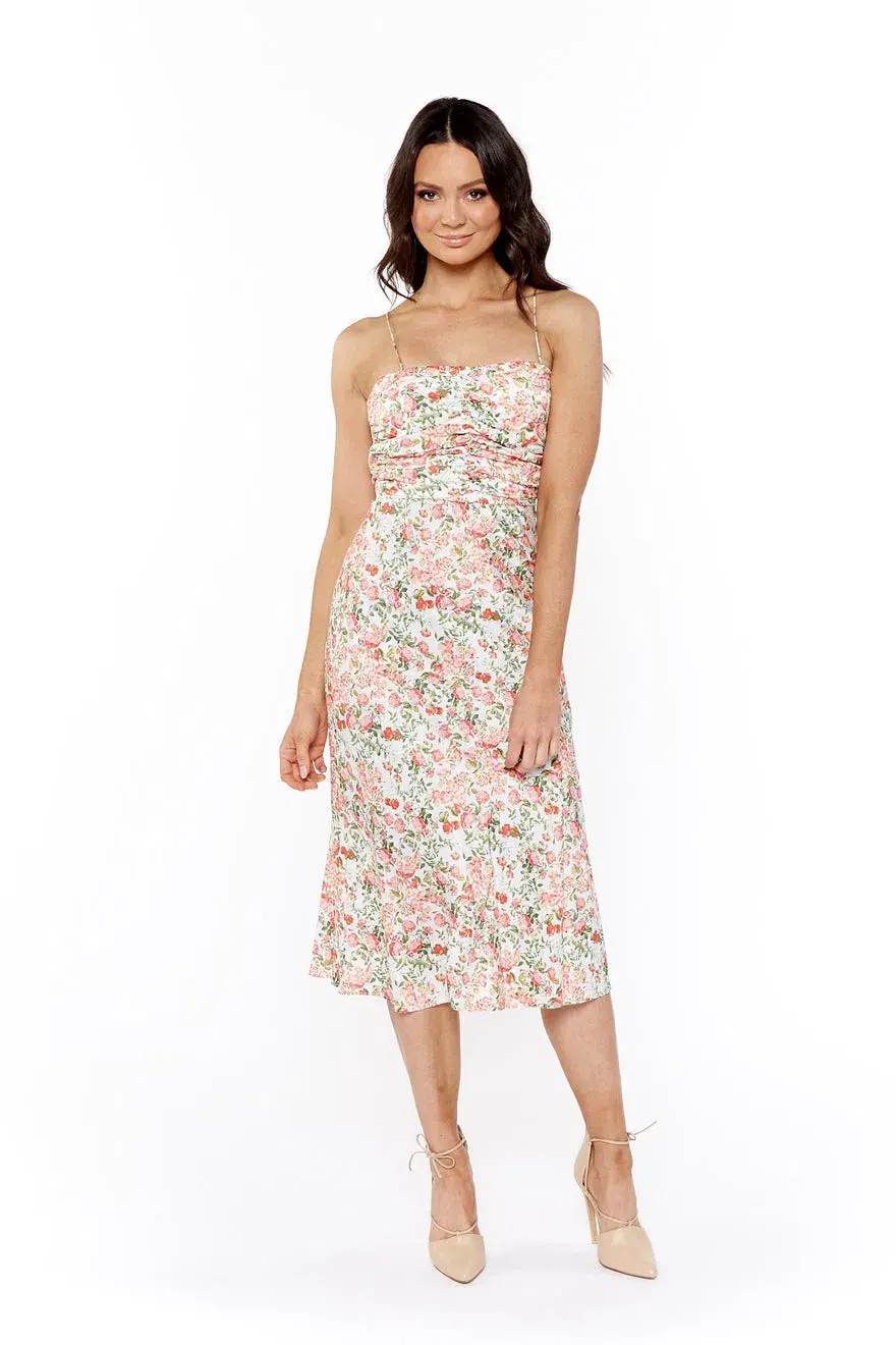 Bec & Bridge Camellia Delights Midi Dress Floral Size 8 for rent on The Volte - main image