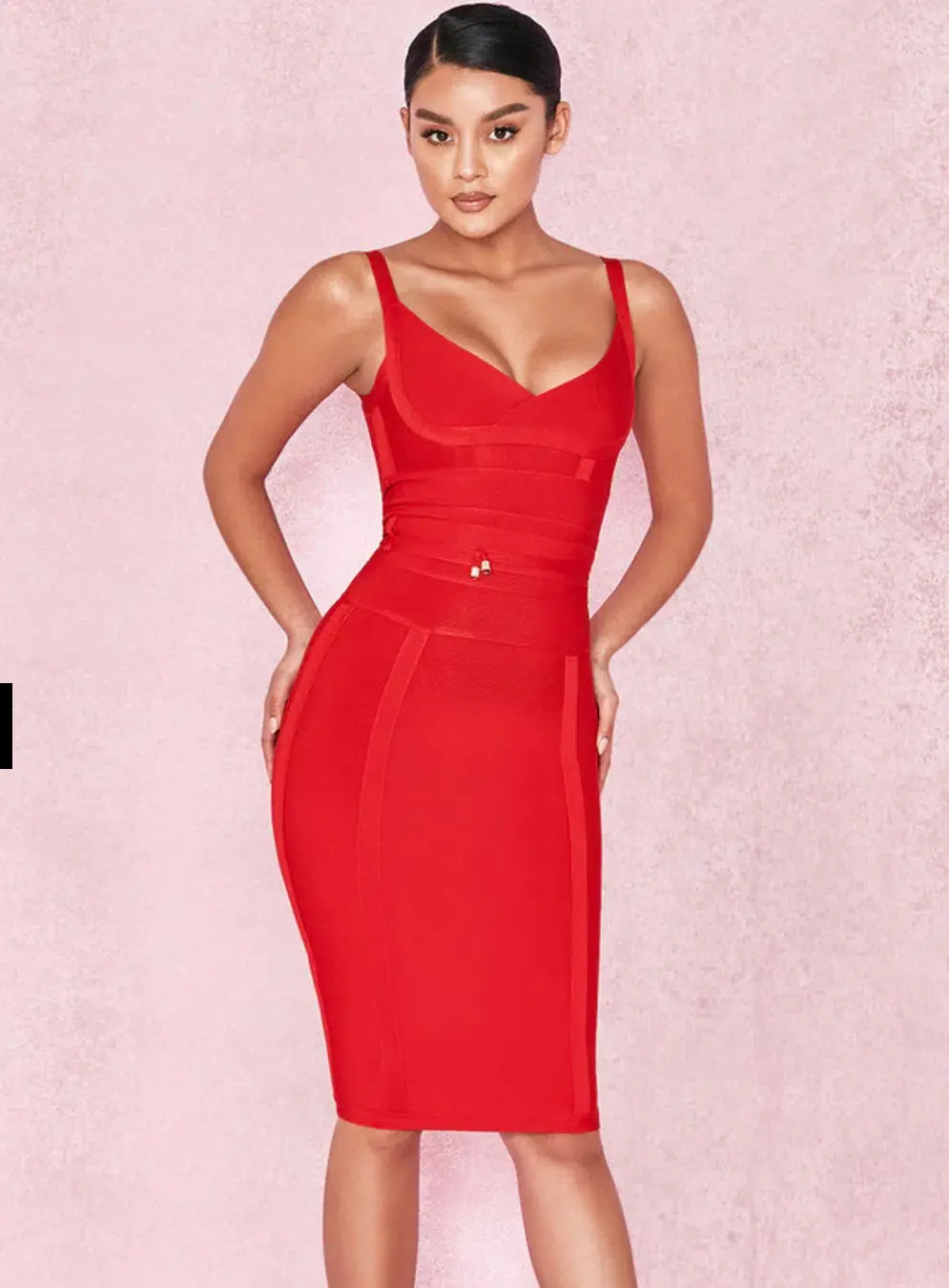 House of CB Belice Bandage Dress Red Size 6  - Image 3