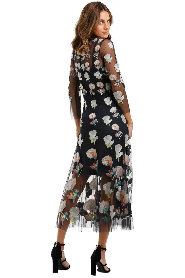 Moss and Spy Monet Dress in Ink Multi Florals Size 16 - Image 2