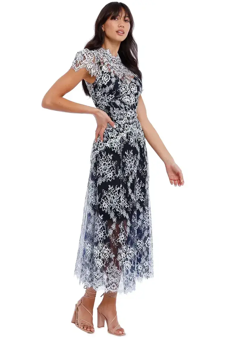 Moss and Spy Natalie Dress in Midnight White Size 12 - Image 2