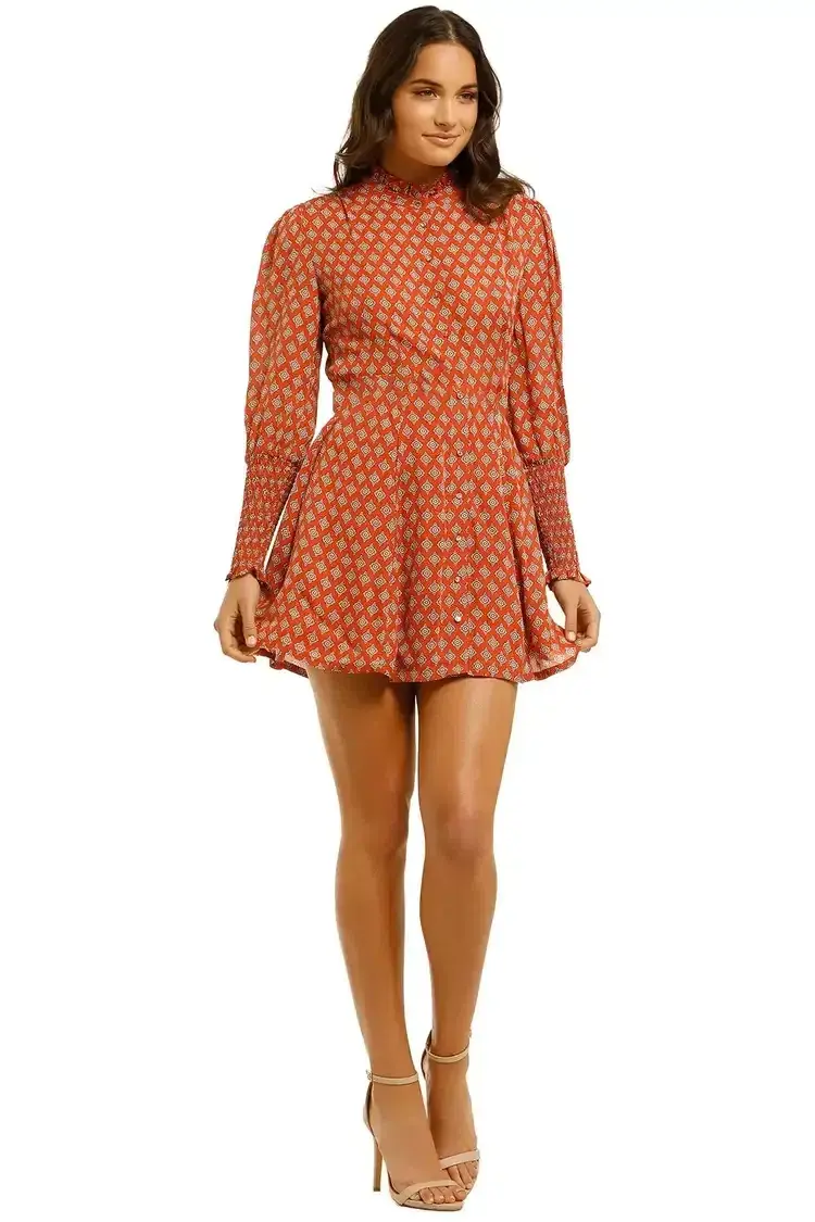 Nicholas Agadir Dress in Marrakech Medallion Saffron Size 8 - Image 1