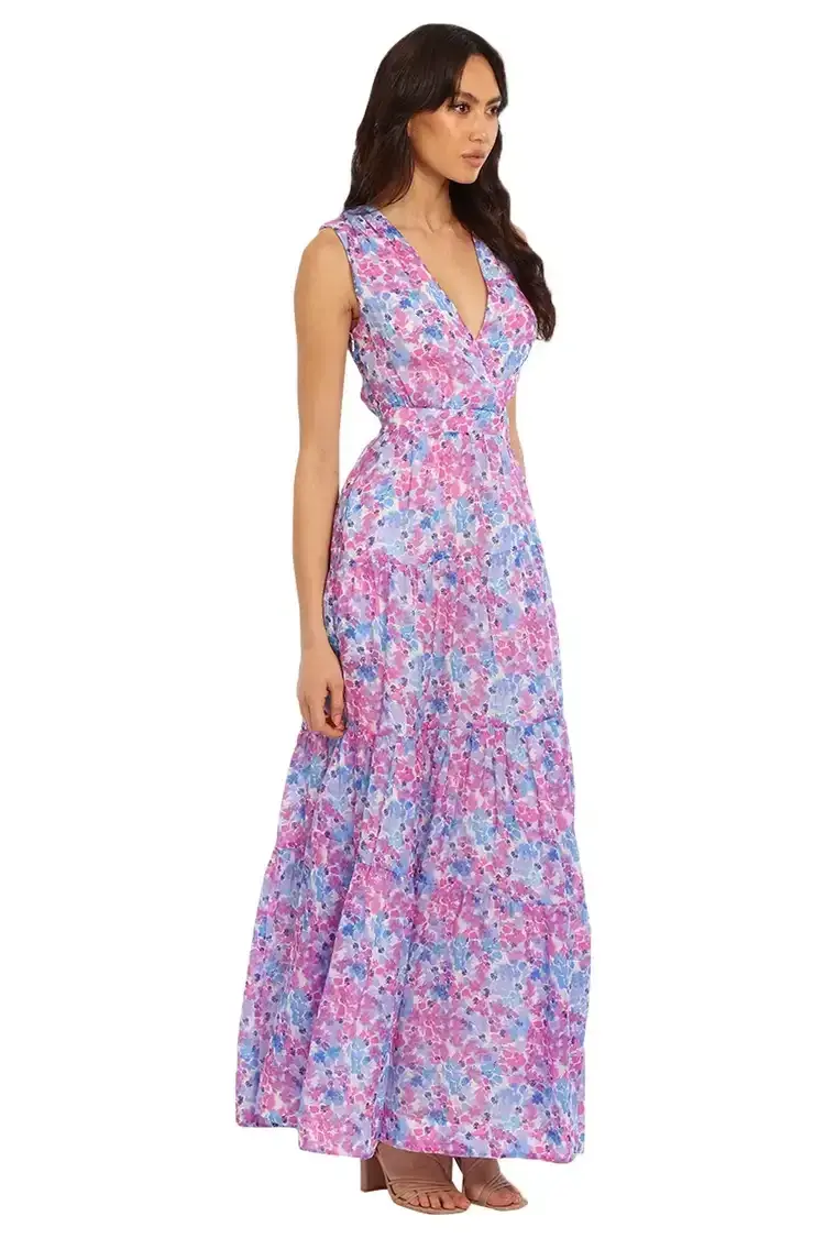 Nicholas Tabatha Dress Purple Floral Size 10 - Image 1