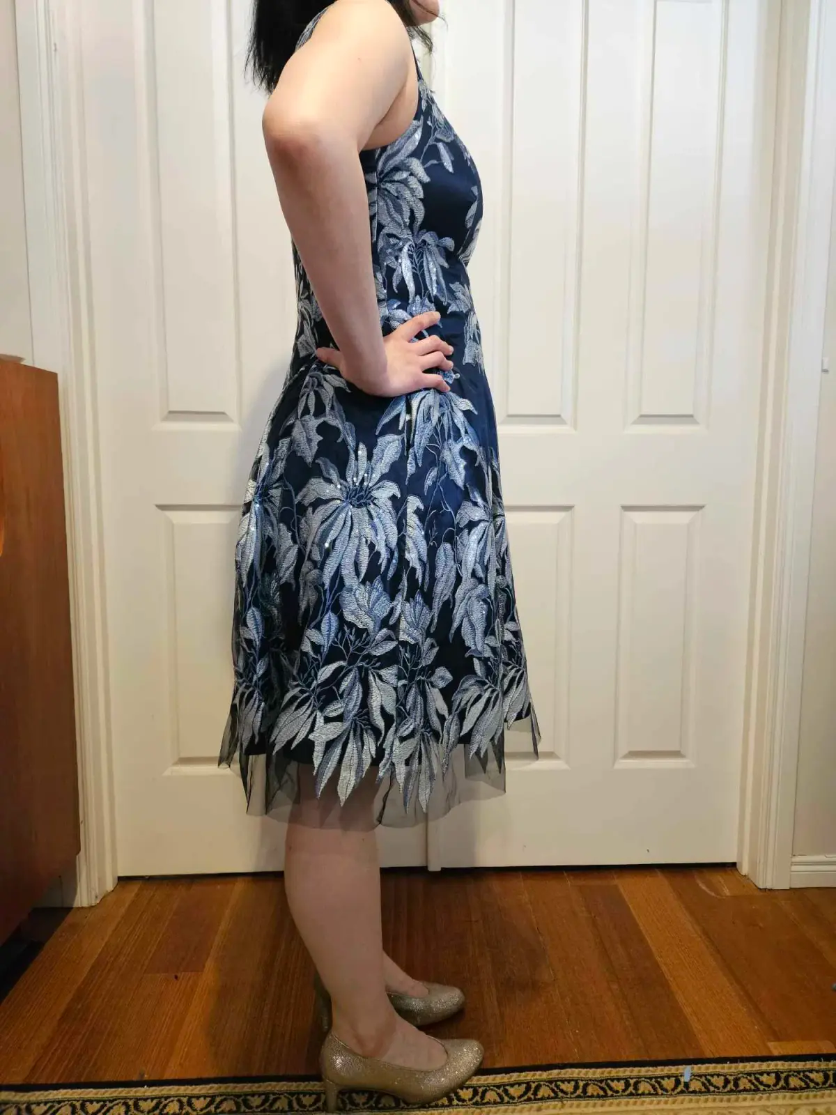 Anthea Crawford Blue Floral Dress Floral Size 10  - Image 3