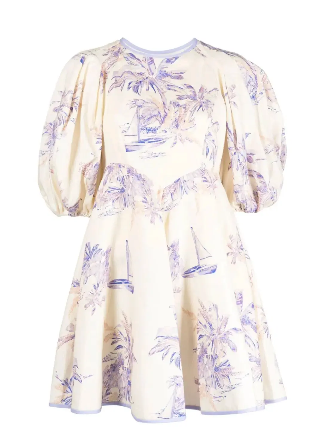 Zimmermann Puff-Sleeve Linen Mini Dress Size 8 for rent on The Volte - main image