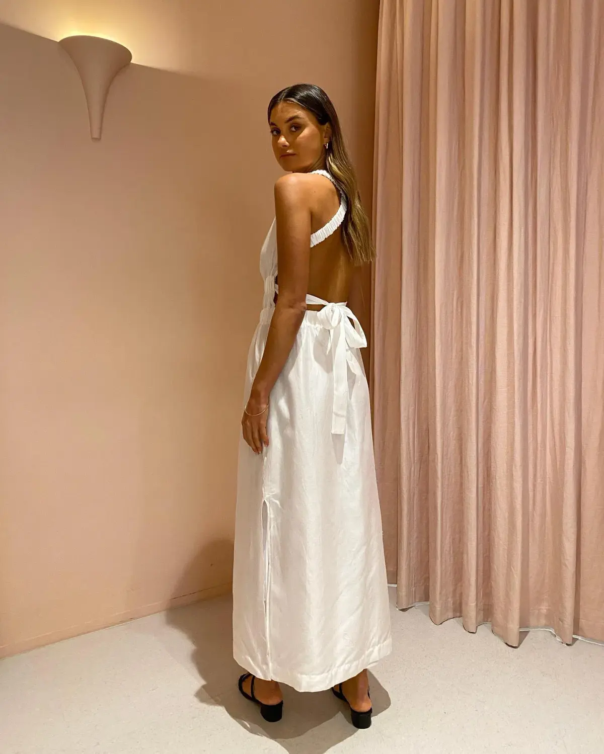 Sir The Label Franc Cross Back Gown Ivory Size 0/AU 6 - Image 3