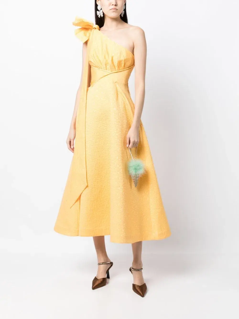 Rachel Gilbert Emiliano Midi Dress Lemondrop Size 2 / AU 10 - Image 1