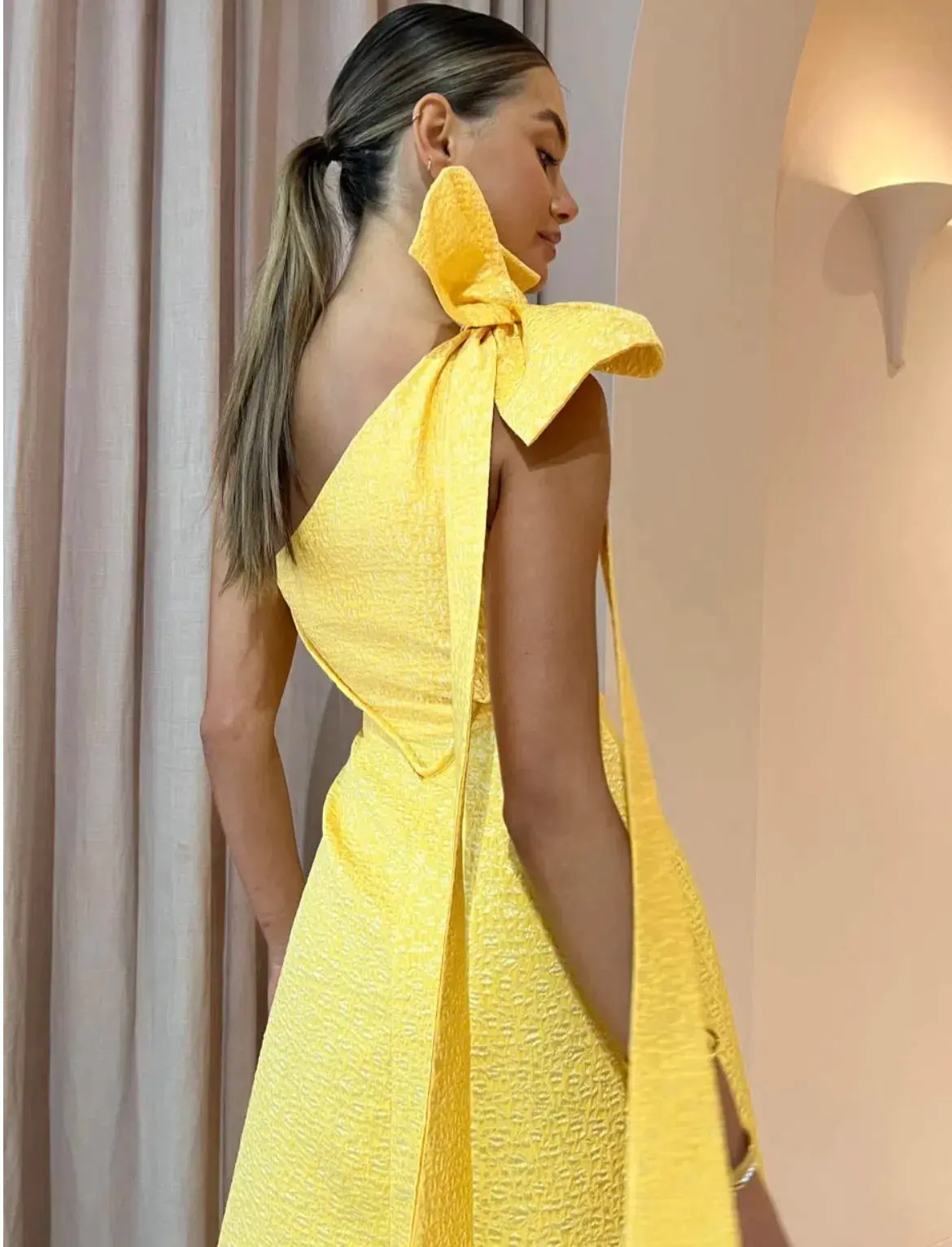 Rachel Gilbert Emiliano Midi Dress Lemondrop Size 4 / AU 14 - Image 2