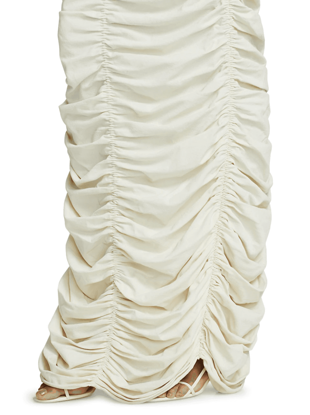 Khaite Lana Ruched Dress Ivory Size 8 - Image 5