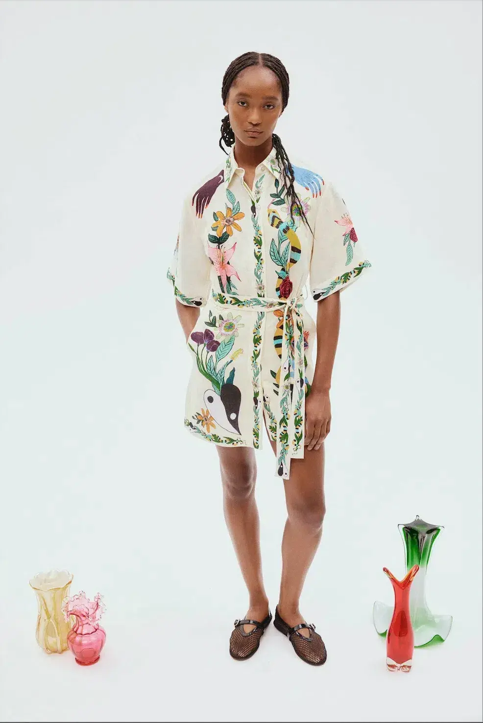 Alemais Meagan Mini Shirt Dress Print Size 8 - Image 1