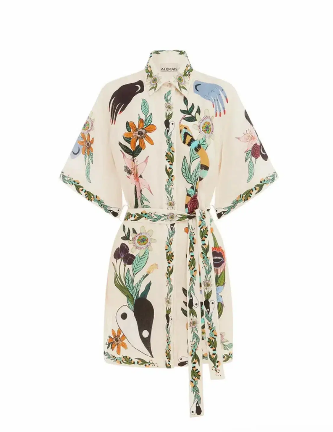 Alemais Meagan Mini Shirt Dress Print Size 8 - Image 4