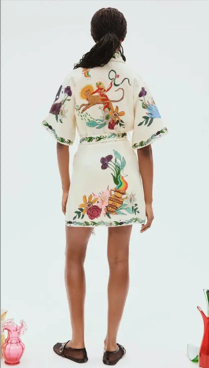 Alemais Meagan Mini Shirt Dress Print Size 8 for rent on The Volte - main image