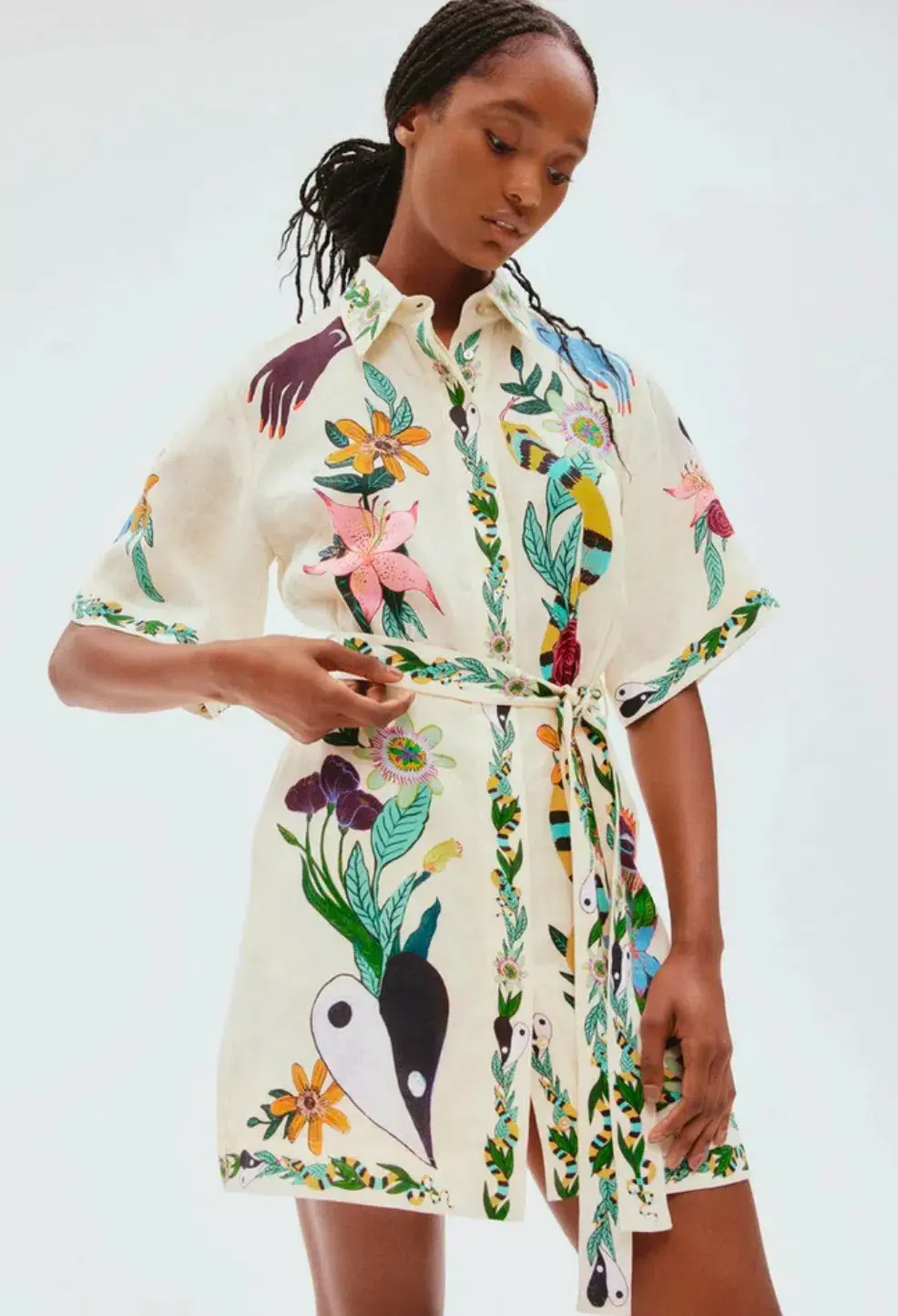 Alemais Meagan Mini Shirt Dress Print Size 8 - Image 2