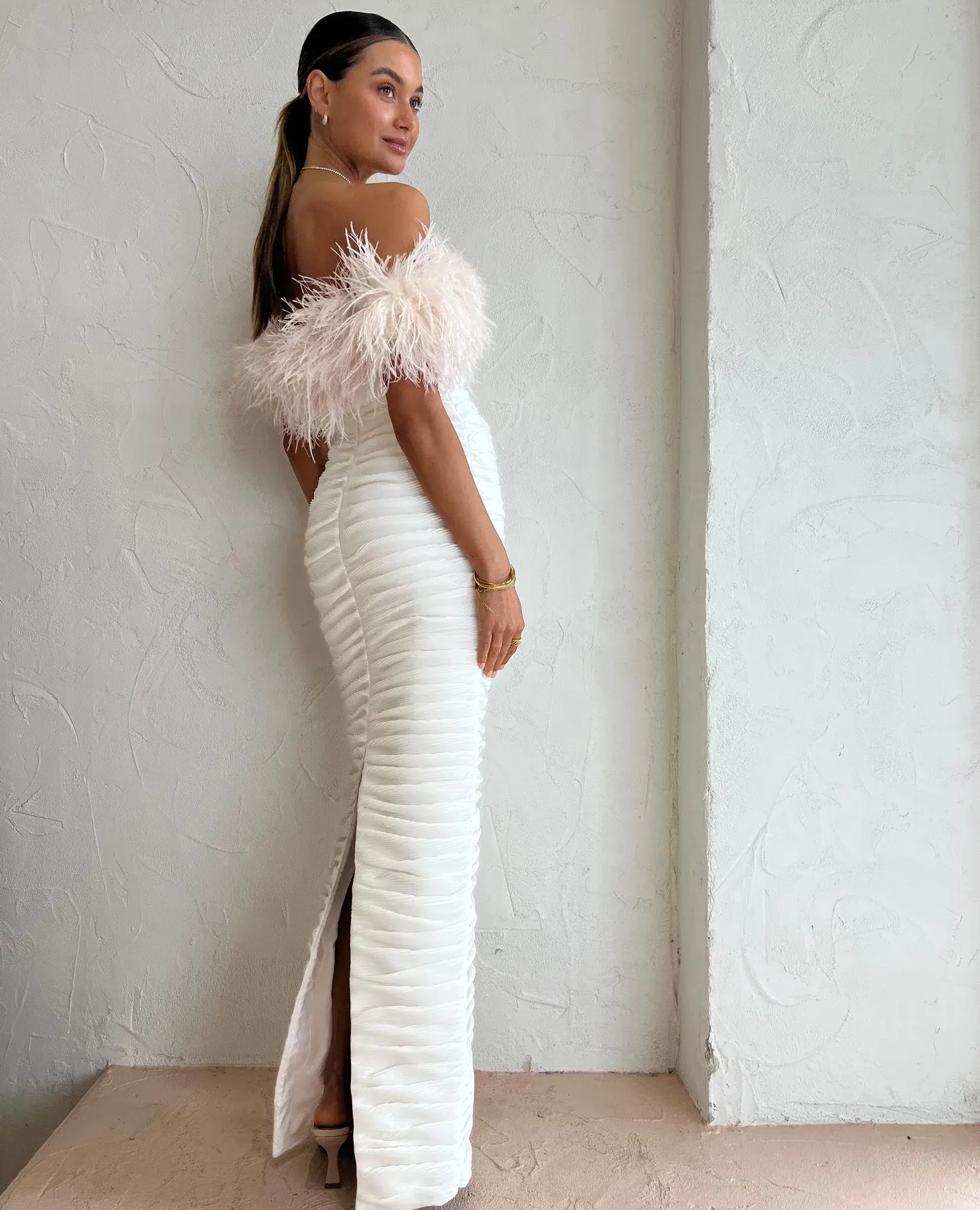 Rachel Gilbert Zion Gown White Size 10 - Image 5