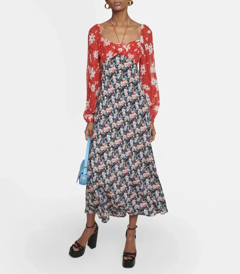 Rixo Jeanie Dress Multi Floral Size XXS / AU 6 - Image 3