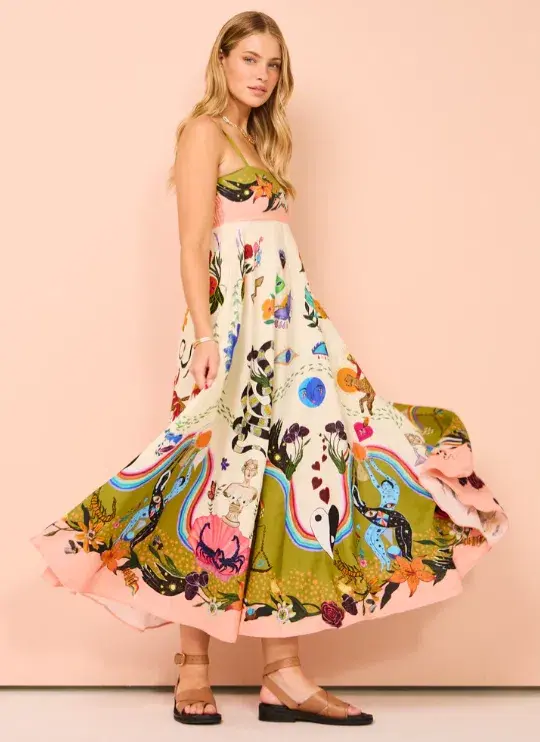 Alemais Evergreen Sundress In Multi Size 8 - Image 1