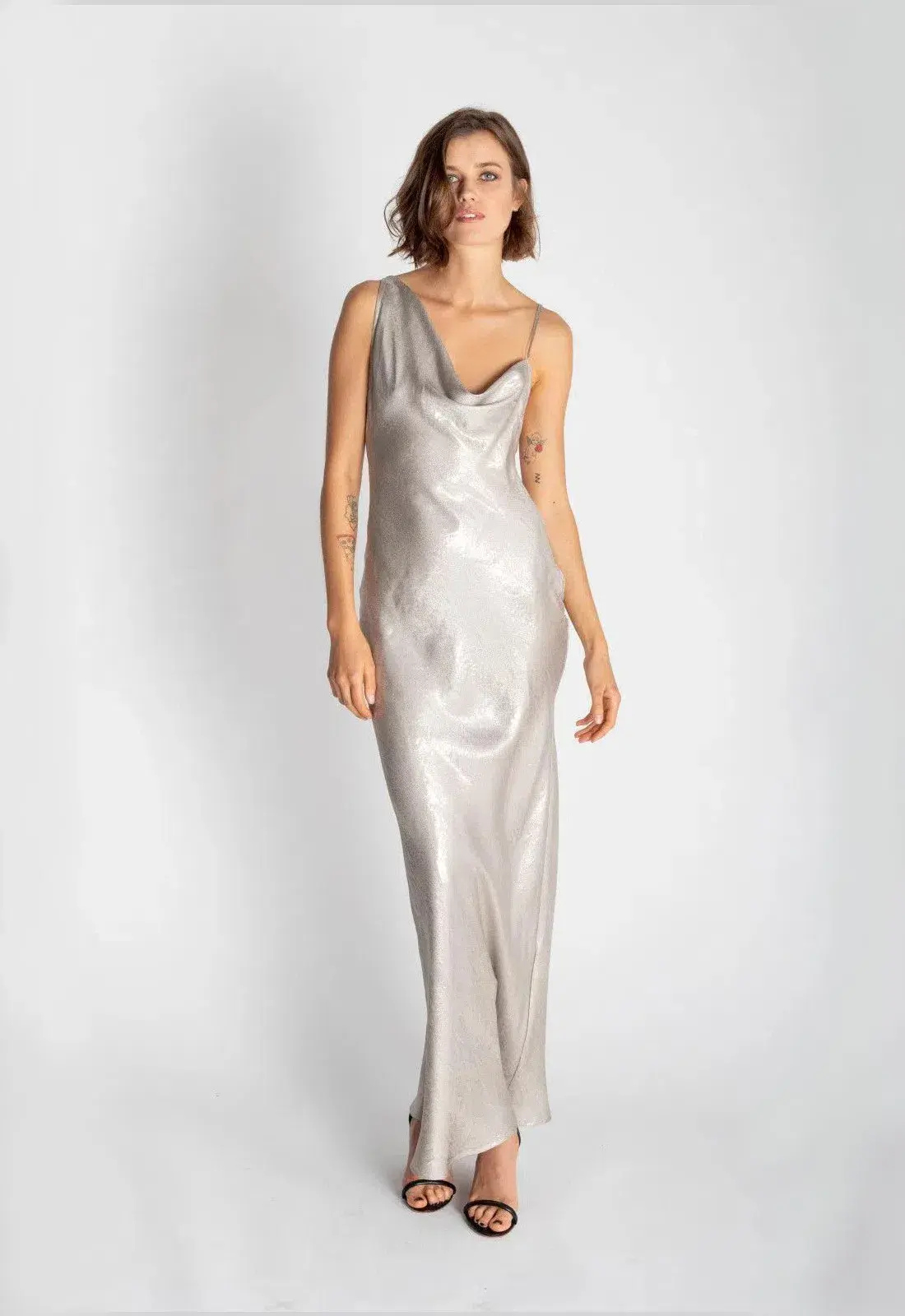 Rat & Boa Gaia Slip Dress Metallic Silver Size 8 - Image 1