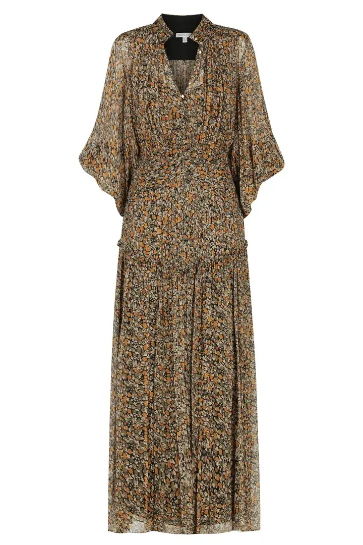 Shona Joy Paloma Button Up Midi Dress Multi Floral Size 8 - Image 5