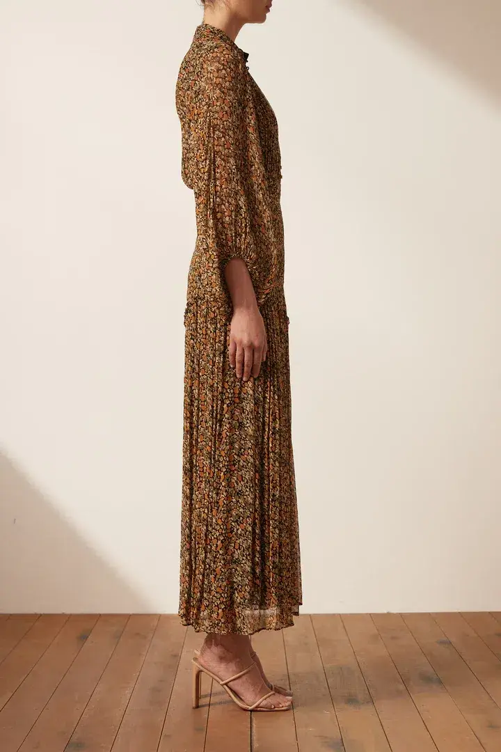 Shona Joy Paloma Button Up Midi Dress Multi Floral Size 8 - Image 4