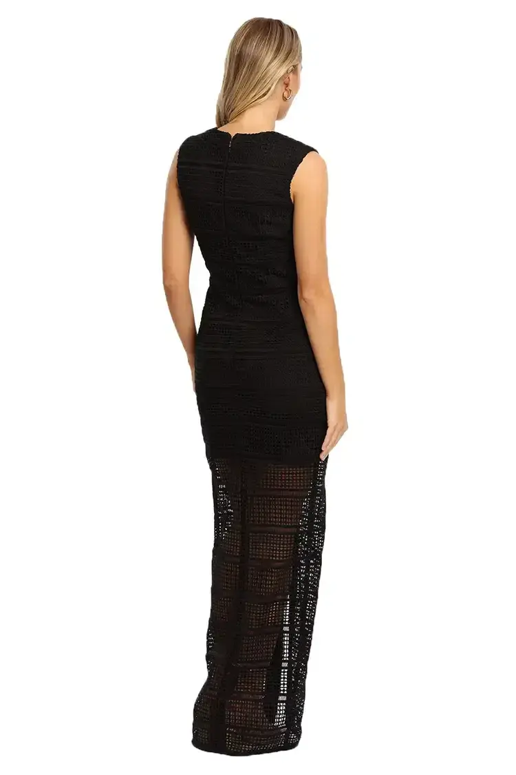 Nicholas Diamond Lace Gown in Black Size 8 - Image 3