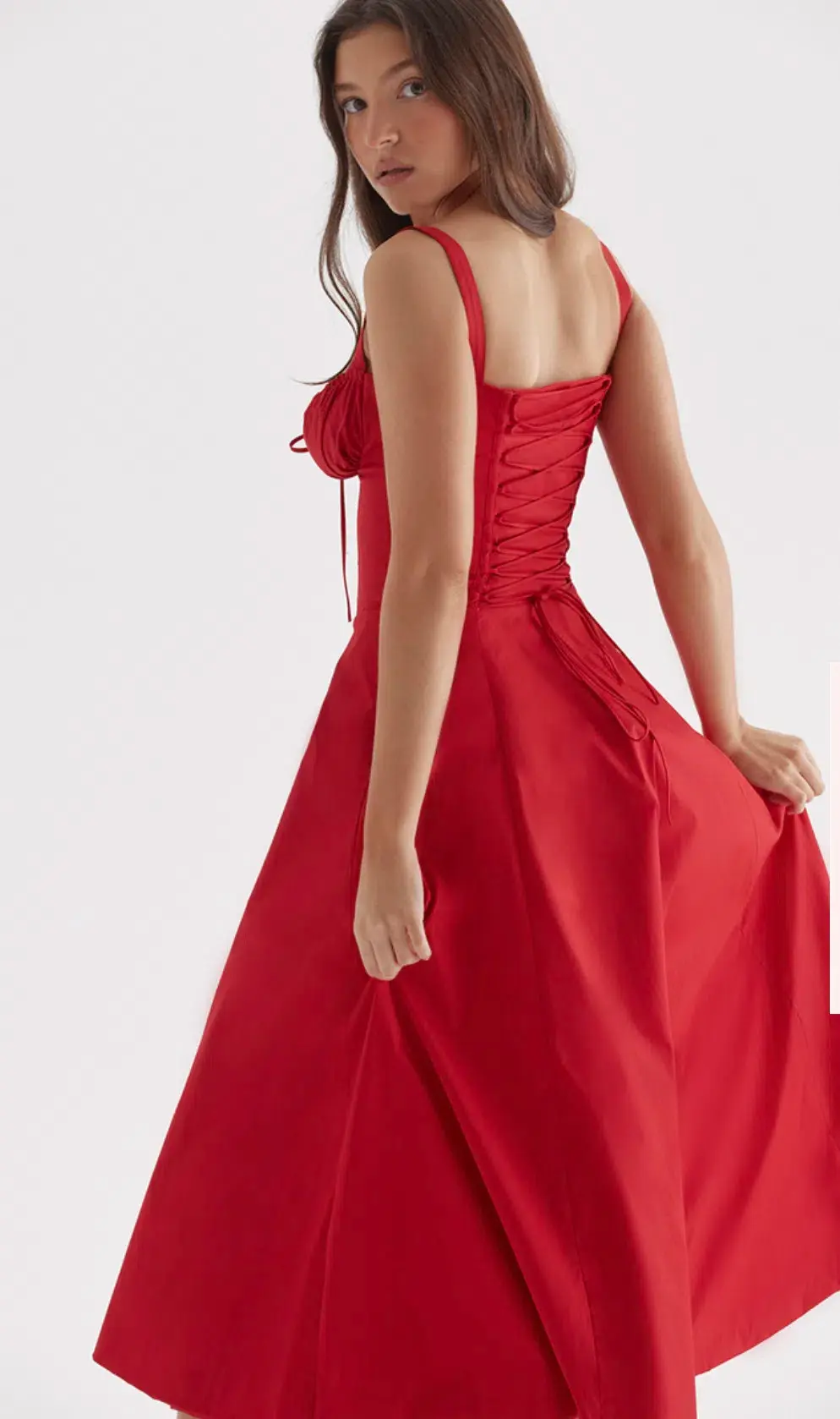 House of CB Carmen Bustier Sundress Red Rose Size S / AU 8 - Image 4